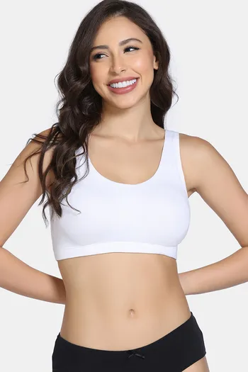 Buy Zivame Double Layered Non Wired Full Coverage Bralette - White