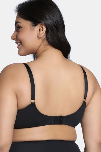 Zivame True Curv Beautilful Basics Double Layered Non Wired Full Coverage Super Support Bra - Salsa