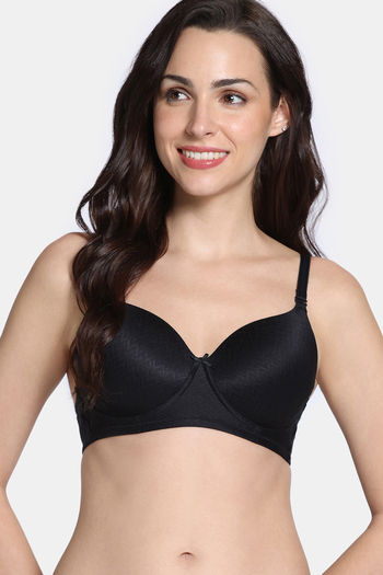 Buy Zivame Shimmering Secrets Padded Non Wired 3/4Th Coverage T-Shirt Bra - Anthracite