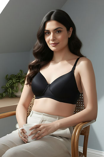 Buy Zivame Shimmering Secrets Padded Non Wired 3/4Th Coverage T-Shirt Bra - Anthracite
