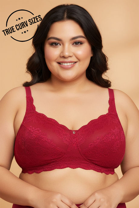 Zivame Forever Yours True Curv Double Layered Non Wired Full Coverage Super Support Bra - Cerise