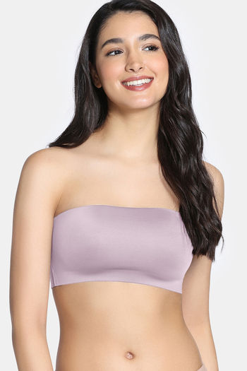 Buy Zivame Seamless Collective Single Layered Non Wired Full Coverage Bandeau Bra - Elderberry