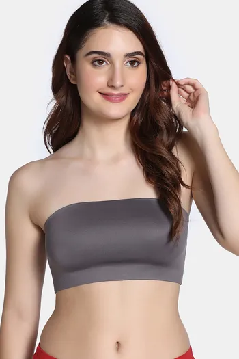 Buy Zivame Seamless Collective Single Layered Non Wired Full Coverage Bandeau Bra - Grey