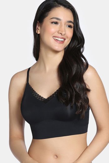 Buy Zivame Seamless Collective Padded Non Wired 3/4Th Coverage Bralette - Black