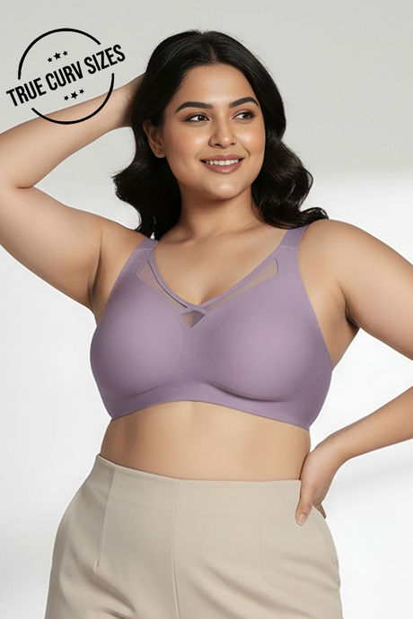 Zivame True Curv Freeform Padded Non Wired Full Coverage T-Shirt Bra - Light Purple