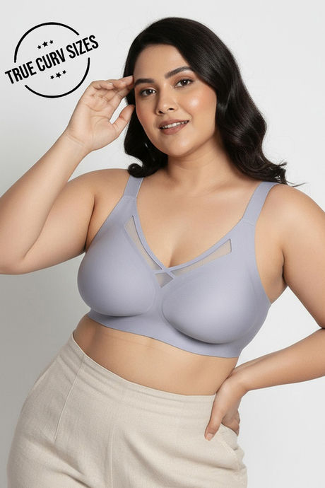 Zivame True Curv Freeform Padded Non Wired Full Coverage T-Shirt Bra - Silver Bullet