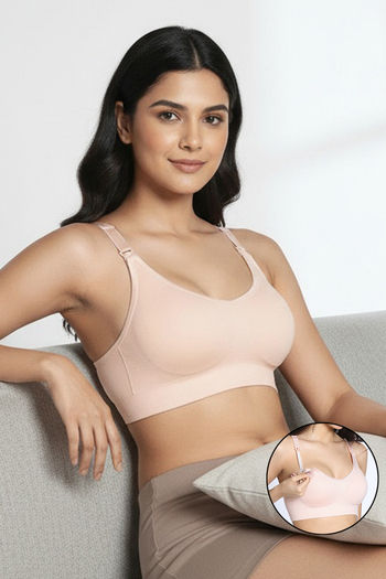Buy Zivame Maternity Padded Non Wired 3/4Th Coverage Seamless Nursing Bra - Pink