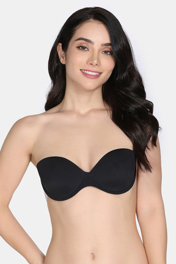 Buy Zivame Padded Non Wired Low Coverage Stick-On Bra - Black