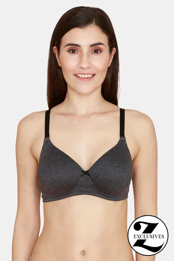 Buy Zivame Padded Non Wired 3/4th Coverage T-Shirt Bra - Anthracite