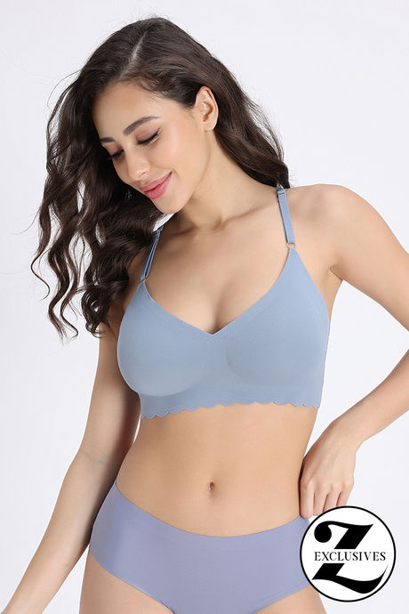 Zivame Seamless Collective Padded Non Wired 3/4Th Coverage Bralette - Blue