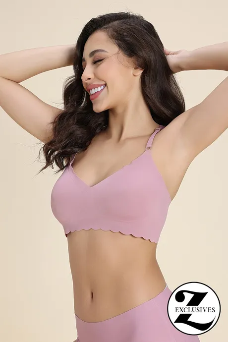 Zivame Seamless Collective Padded Non Wired 3/4Th Coverage Bralette - Pink