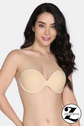 Buy Zivame Padded Non Wired Low Coverage Stick-On Bra - Skin
