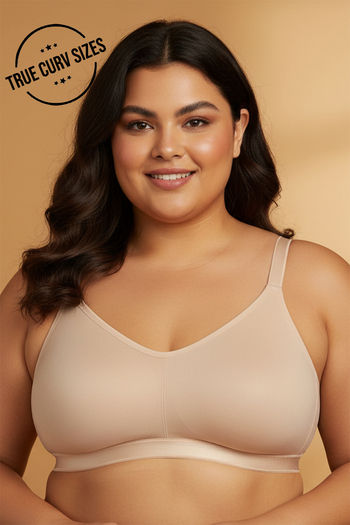 Buy Zivame True Curv Single Layered Non Wired Full Coverage 360 Minimiser Bra - Skin