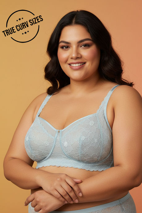 Zivame La Flamme True Curv Double Layered Non Wired Full Coverage Super Support Bra - Grey Mist
