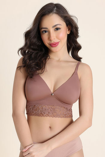 Buy Zivame Padded Non Wired 3/4th Coverage Tshirt Bra - Nutmeg