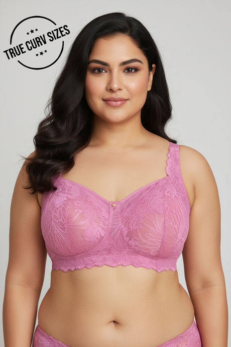 Zivame Bridal Boudoir True Curv Double Layered Non Wired Full Coverage Super Support Bra - Red Violet