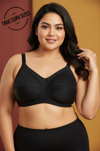 Buy Zivame True Curv Single Layered Non Wired Full Coverage Super Support Bra - Black