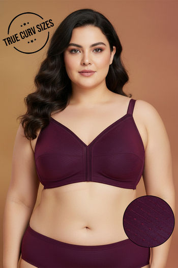 Buy Zivame Beautiful Basic True Curv Single Layered Non Wired Full Coverage Minimiser Bra - Plum