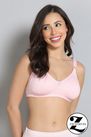 Buy Zivame Double Layered Non Wired 3/4th Coverage Tshirt Bra - Light Pink