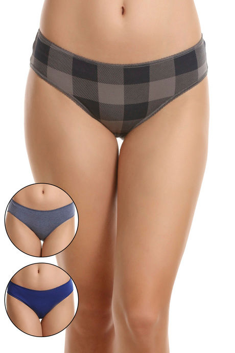 Buy Zivame Medium Rise Full Coverage Hipster Panty (Pack of 3) - Assorted  at Rs.695 online