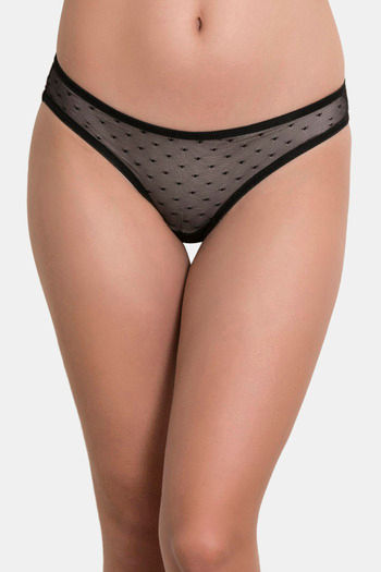 Buy Zivame Low Rise Zero Coverage Thong - Anthracite at Rs.164 online