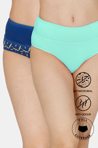 Buy Zivame (Pack of 2) Tummy Tucker Hipster High Rise Anti-Microbial Panty - Dragon Pt Cabbage
