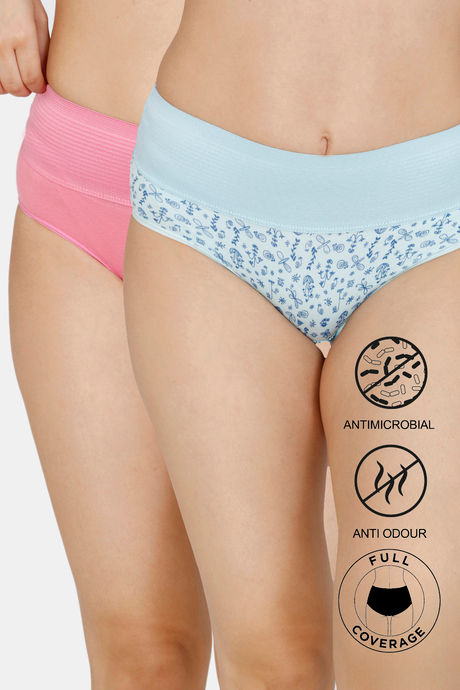 Zivame (Pack of 2) Tummy Tucker Hipster High Rise Anti-Microbial Panty -  Mykonos Fruit