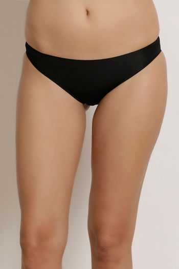 Buy Zivame Low Rise No Visible Panty Line Bikini Panty  - Black