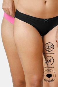Buy Zivame Bikini Low Rise Anti-Microbial Panty (Pack of 2) - Assorted