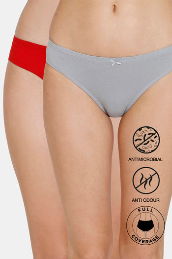 Buy Zivame Girls Anti-Microbial Medium Rise Full Coverage Hipster Panty ( Pack of 2) - Assorted at Rs.250 online