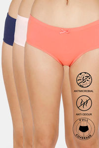 Buy Zivame Hipster Low Rise Anti-Microbial Panty (Pack of 3) - Navy Lt Pink Plum