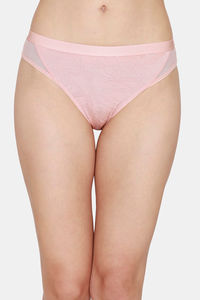 Buy Zivame Jacquard Scroll Low Rise Full Coverage Hipster Panty - Rose Tan