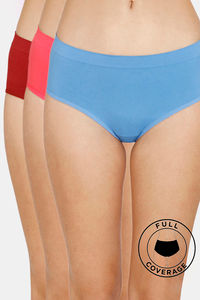 Buy Zivame (Pack of 3) Super Soft Hipster Mid Rise Panty - Tomato Pacific Paradise