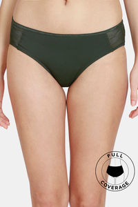 Buy Zivame Firefly Dreams Low Rise Full Coverage Hipster Panty - Kombu Green