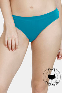 Buy Zivame Medium Rise Full Coverage Seamless Bikini Panty - Harbor Blue