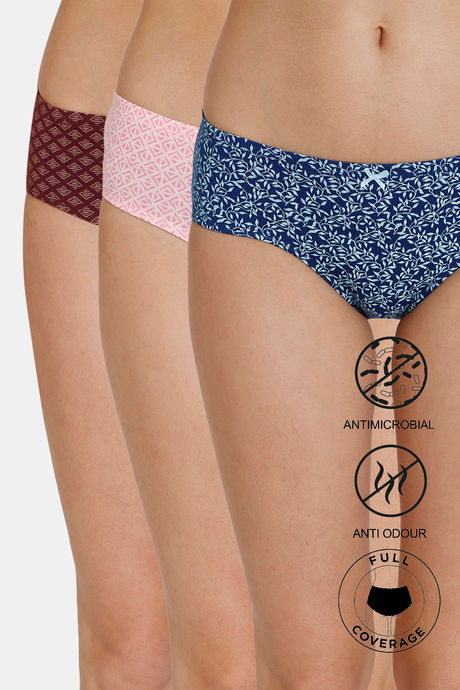 Buy Zivame Girls Anti-Microbial Medium Rise Full Coverage Hipster Panty  (Pack of 3) - Assorted at Rs.329 online