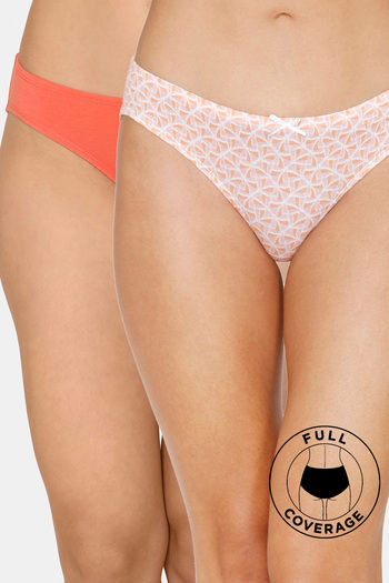 Buy Zivame Low Rise Full Coverage Bikini Panty (Pack of 2) - Assorted