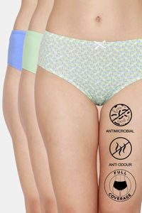 Buy Zivame Low Rise Full Coverage Hipster Panty - AOP Green White Ash Wood