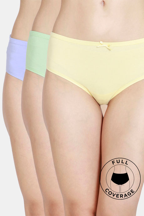 Buy Zivame Anti-Microbial Medium Rise Full Coverage Hipster Panty (Pack of  5) - Assorted at Rs.1645 online