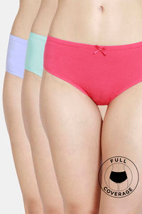 Buy Zivame Low Rise Full Coverage Hipster Panty (Pack of 3) - Aruba Sweet Raspberry