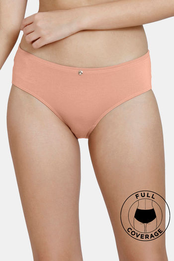 Buy Zivame Breeze Low Rise Full Coverage Hipster Panty - Salmon