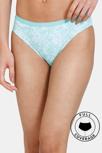 Buy Zivame Mio Amore Low Rise Full Coverage Bikini Panty - Green Print