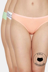 Buy Zivame Bikini Low Rise Full Coverage Panty - Light Green Leopard Orange
