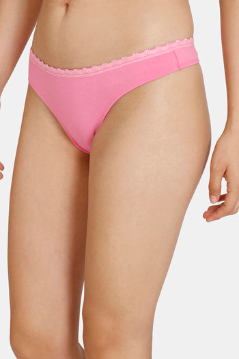 Buy Zivame Low Rise Full Coverage Bikini Panty - Pink Cosmos at Rs