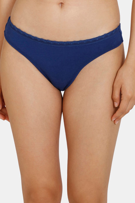 Buy Zivame Low Rise Zero Coverage Thong - Blue Depth at Rs.150 online