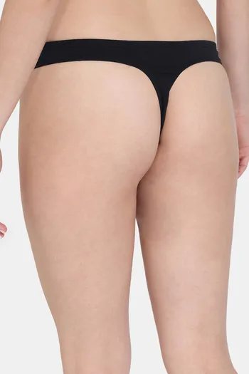 Buy Zivame Low Rise Zero Coverage Thong - Anthracite at Rs.164 online