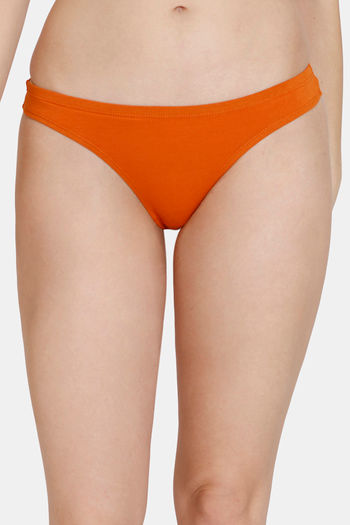 Buy Zivame Low Rise Zero Coverage Thong - Gold Flame