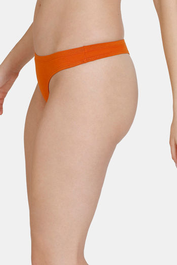 Buy Zivame Low Rise Zero Coverage Thong - Gold Flame at Rs.120 online