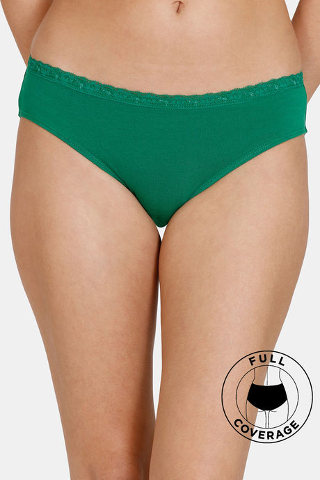 Buy Zivame Low Rise Full Coverage Bikini Panty - Abundant Green at
