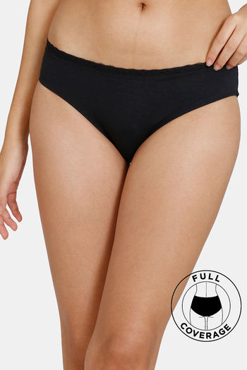 Buy Zivame Medium Rise Full Coverage Bikini Panty - Anthracite